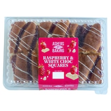 Ashers Raspberry & White Chocolate Sponge Square6pk