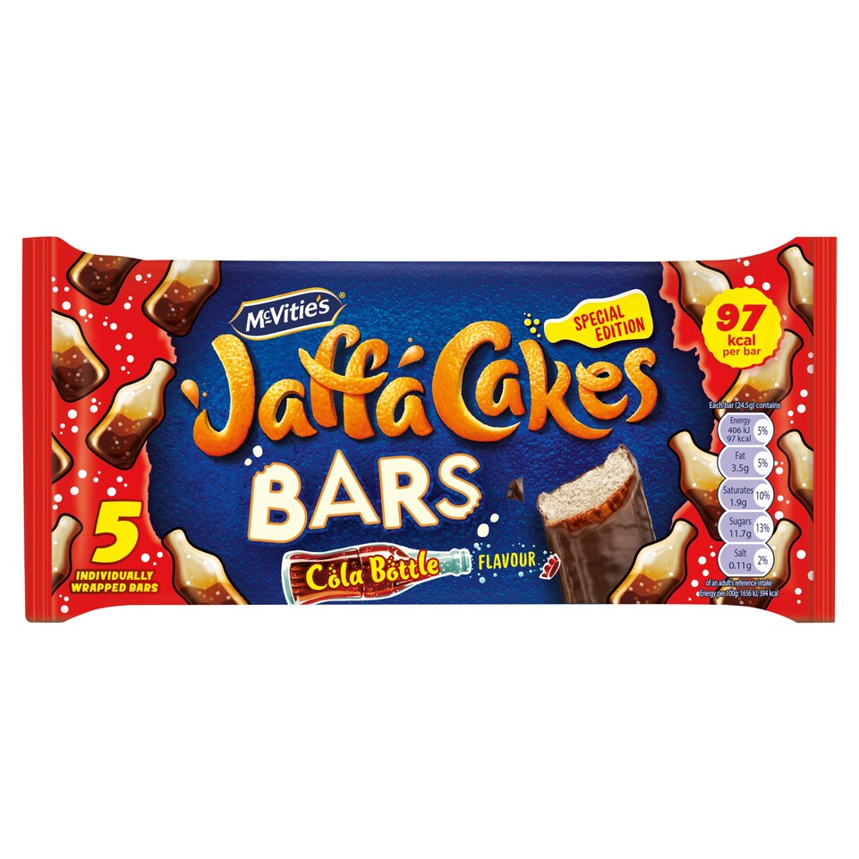 image 1 of McVitie's Jaffa Cakes Bars - Cola Bottle Flavour 5 Pack
