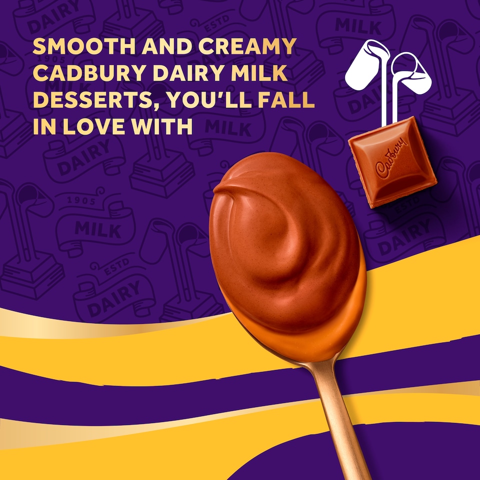 image 1 of Cadbury Dairy Milk Pots Of Joy Caramel Chocolate Dessert 4 X 60G