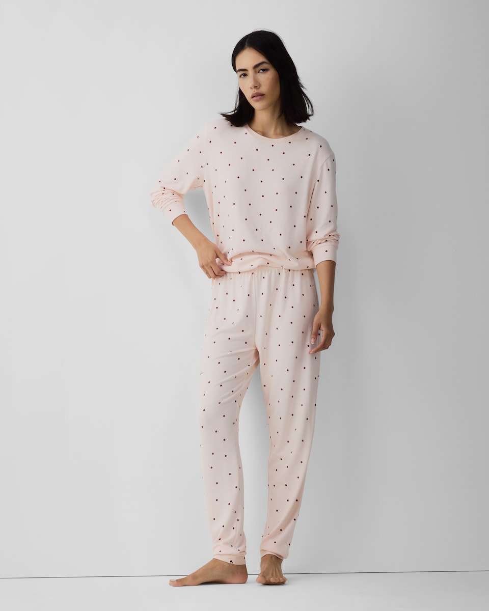 image 1 of F&F Polka Dot Pyjama Set in Multi Pink