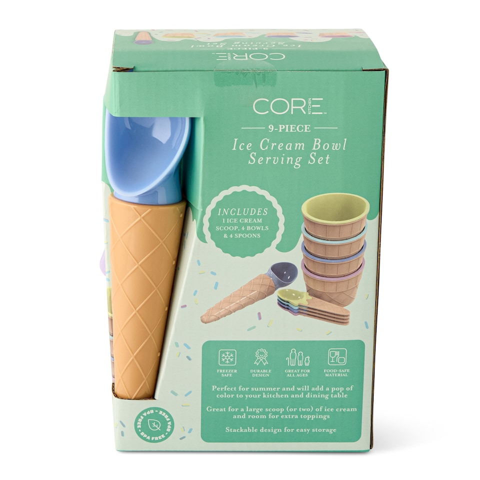 image 1 of Core Kitchen 9 Piece Ice Cream Set 