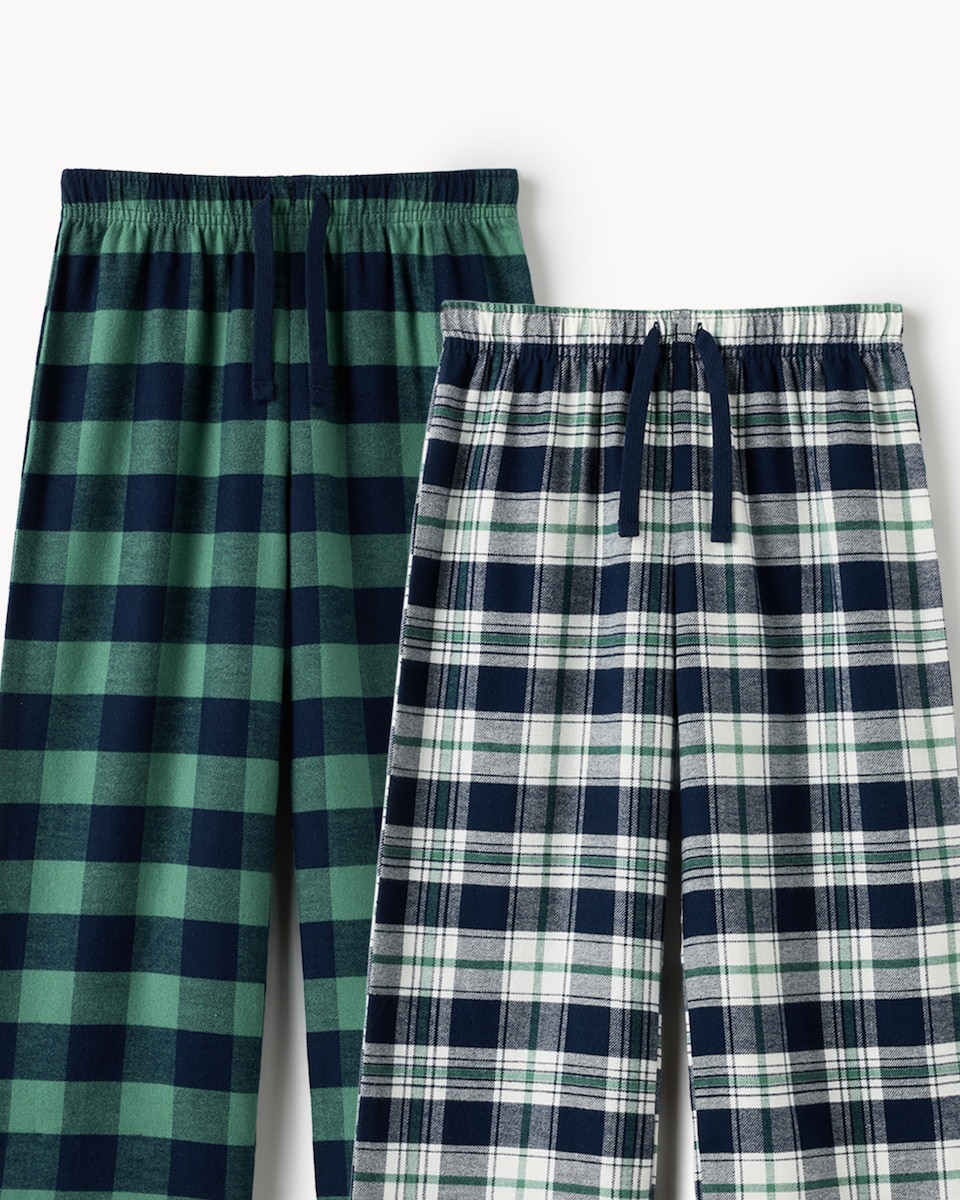 image 1 of F&F Boys 2-Pack Pure Cotton Check Pyjama Sets in Multi