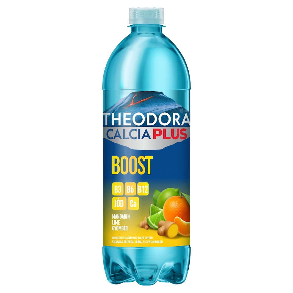 Theodora Calcia Plus Boost mandarin-lime-gyömbér ízű szén-dioxiddal enyhén dúsított üdítőital 700 ml