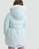 image 3 of F&F Girls Faux Fur Hood Padded Shower Resistant Coat in Blue