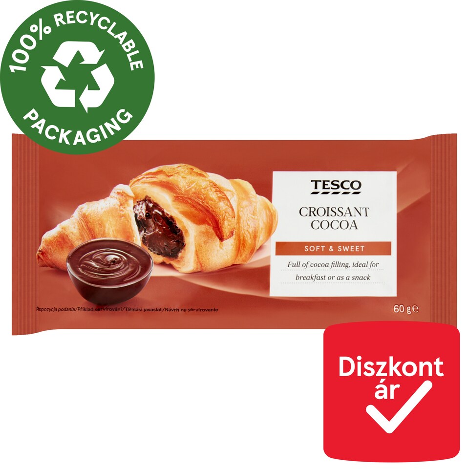 Tesco croissant kakaós töltelékkel 60 g