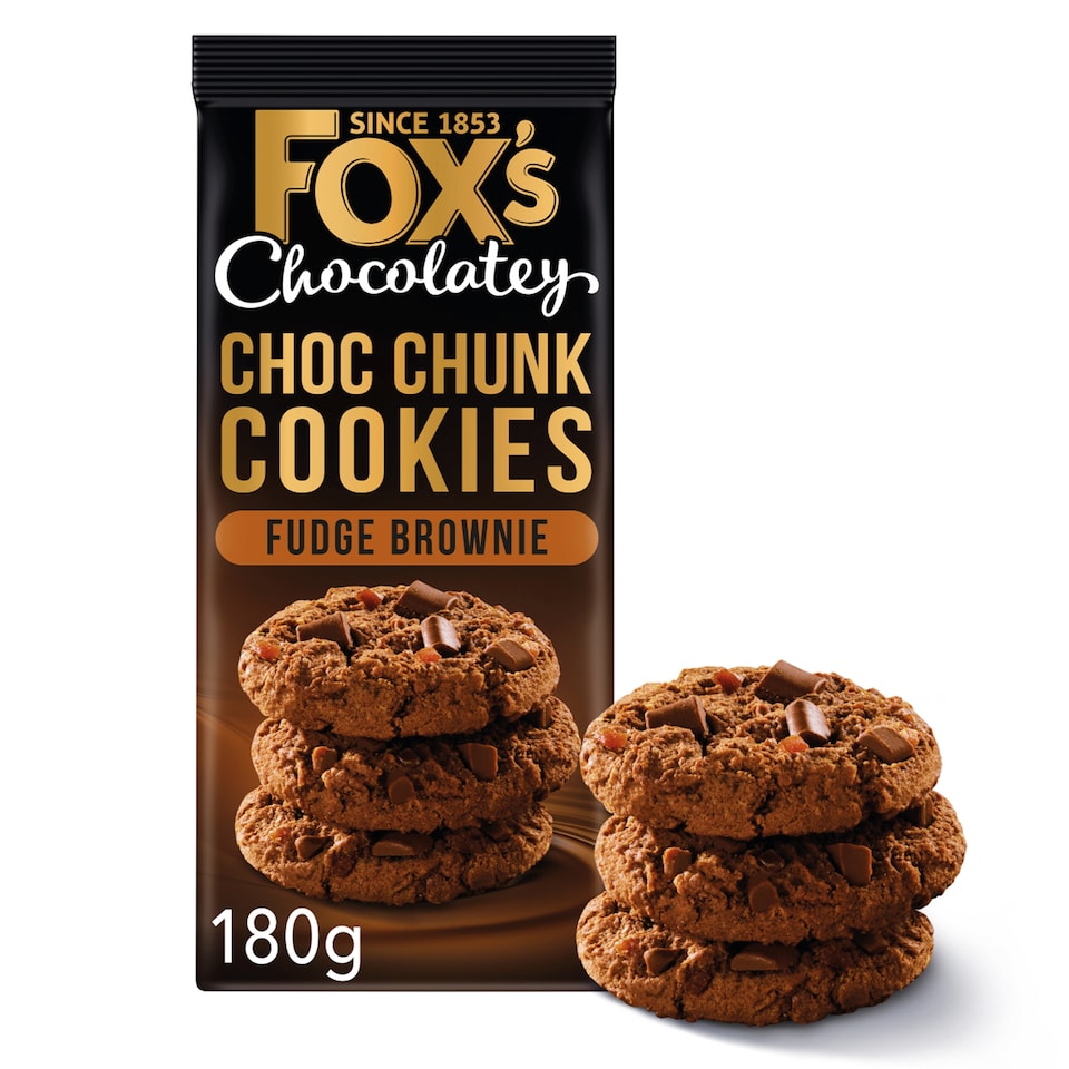 Fox's Chocolatey Choc Chunk Cookies Fudge Brownie 180g