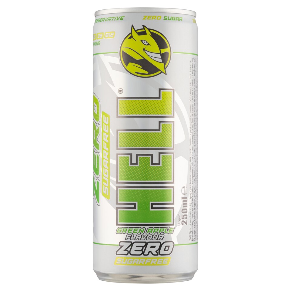 obrázok 1 z Hell Zero Green Apple sýtený nealkoholický nápoj 250 ml