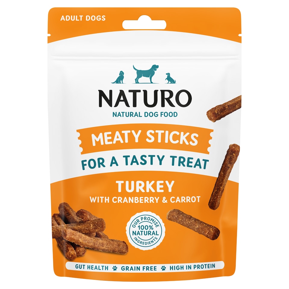 Naturo Meaty Dog Food Turkey Sticks with Cranberry & Carrot 70g