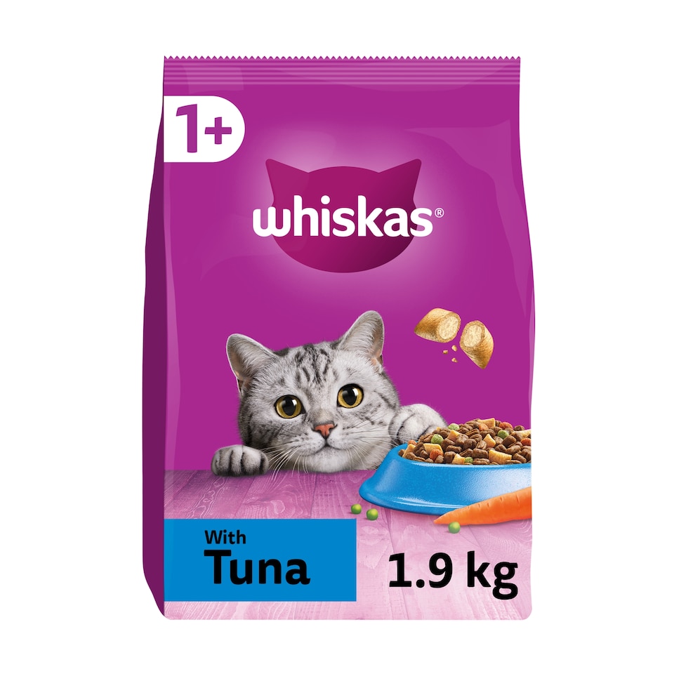 image 1 of Whiskas 1+ Adult Dry Cat Food Biscuits Tuna 1.9kg
