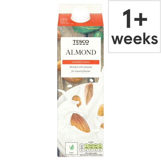 Tesco Unsweetened Almond Milk Alternative 1L Tesco Groceries
