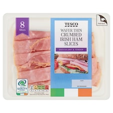 Tesco Wafer Thin Crumbed Irish Ham Slices 100g