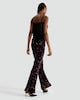 image 4 of F&F Velvet Sequin Flared Trousers in Burgundy