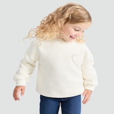 F&F Girls 2-Pack Cotton Rich Bow Print and Heart Sweatshirts in Cream