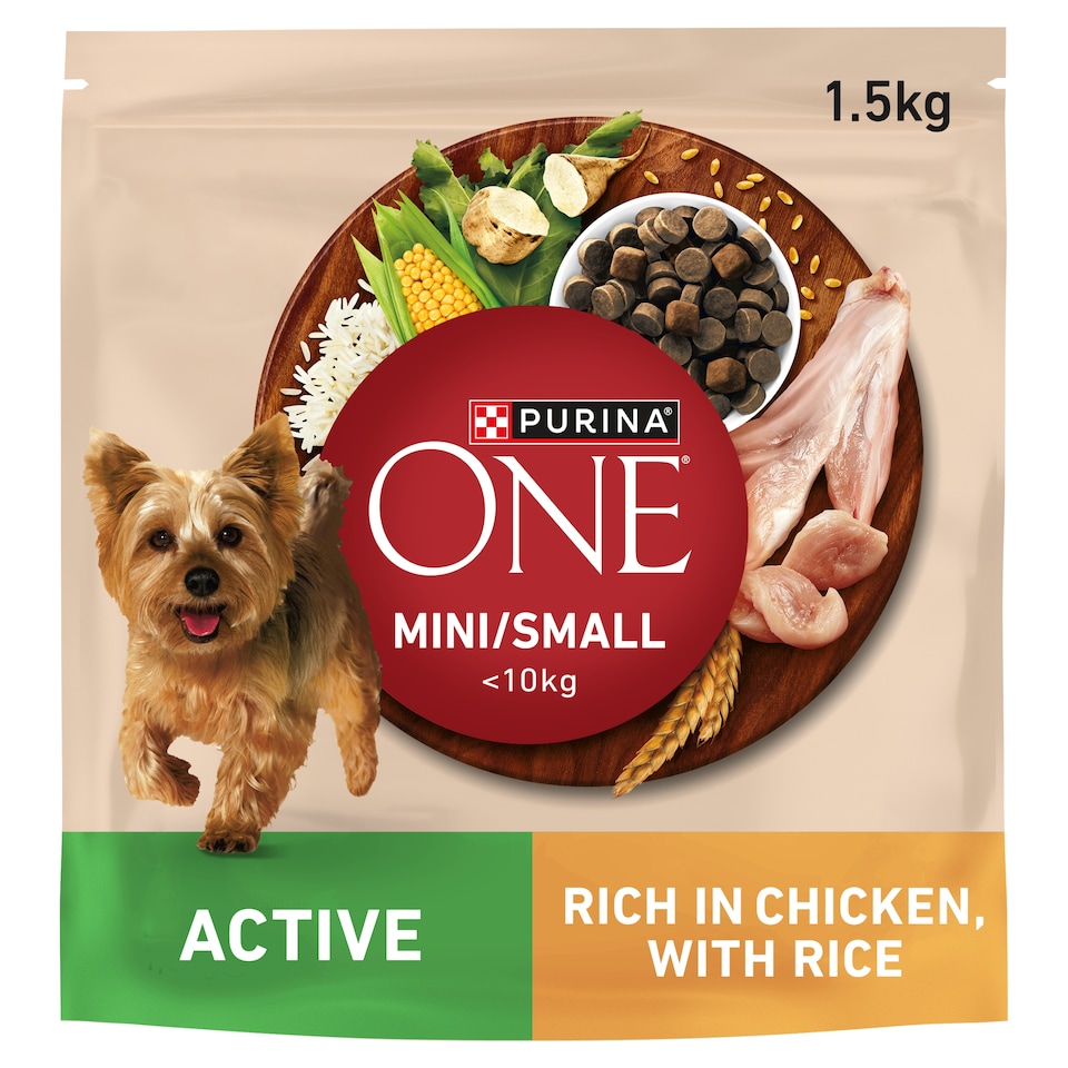 Purina One Small Dog Active Chicken With Rice 1.5Kg
