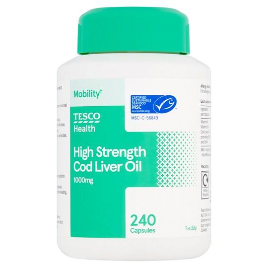 Tesco Cod Liver Oil 1000Mg 240'S Tesco Groceries