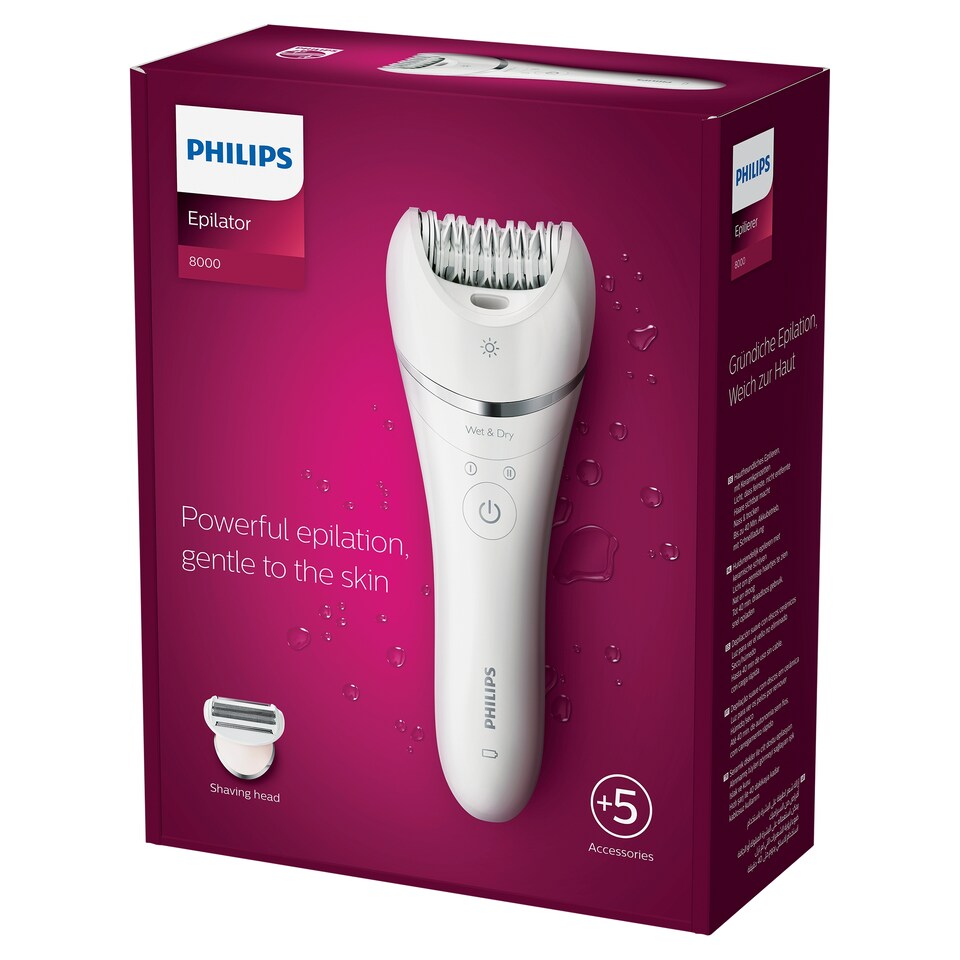 image 1 of Philips Series 8000 Wet & Dry Epilator-BRE710/01