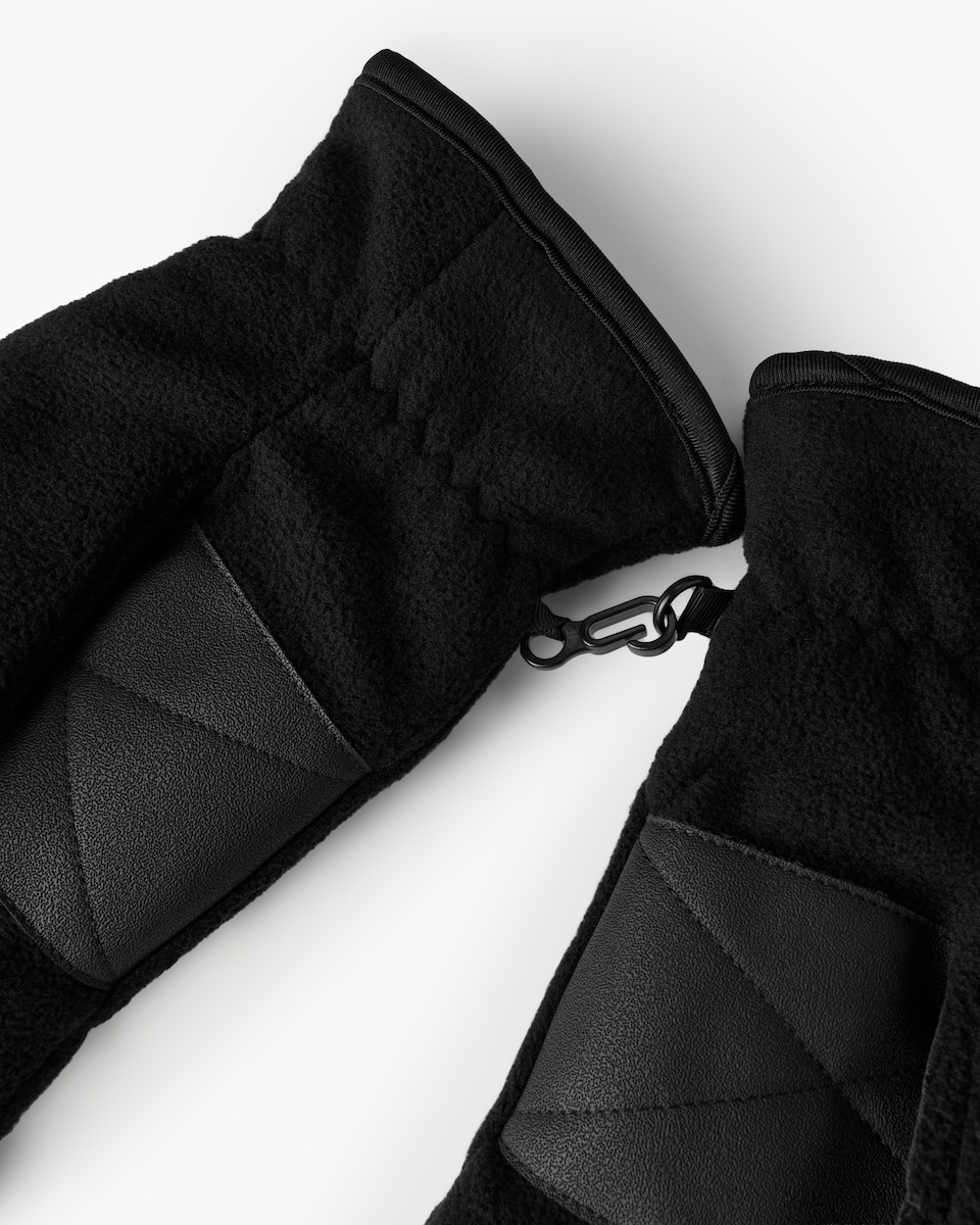 image 1 of F&F Fleece 3M Thinsulate™ Textured Grip Gloves in Black