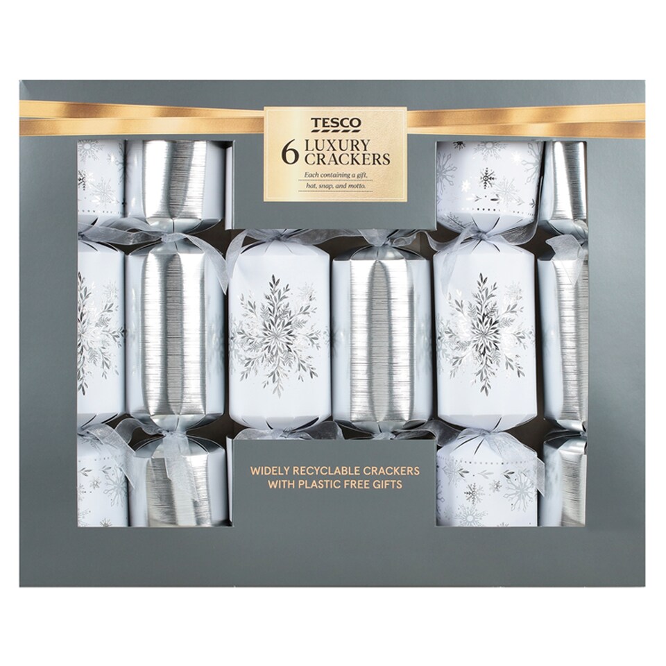 Tesco Luxury Silver Crackers 6 Pack