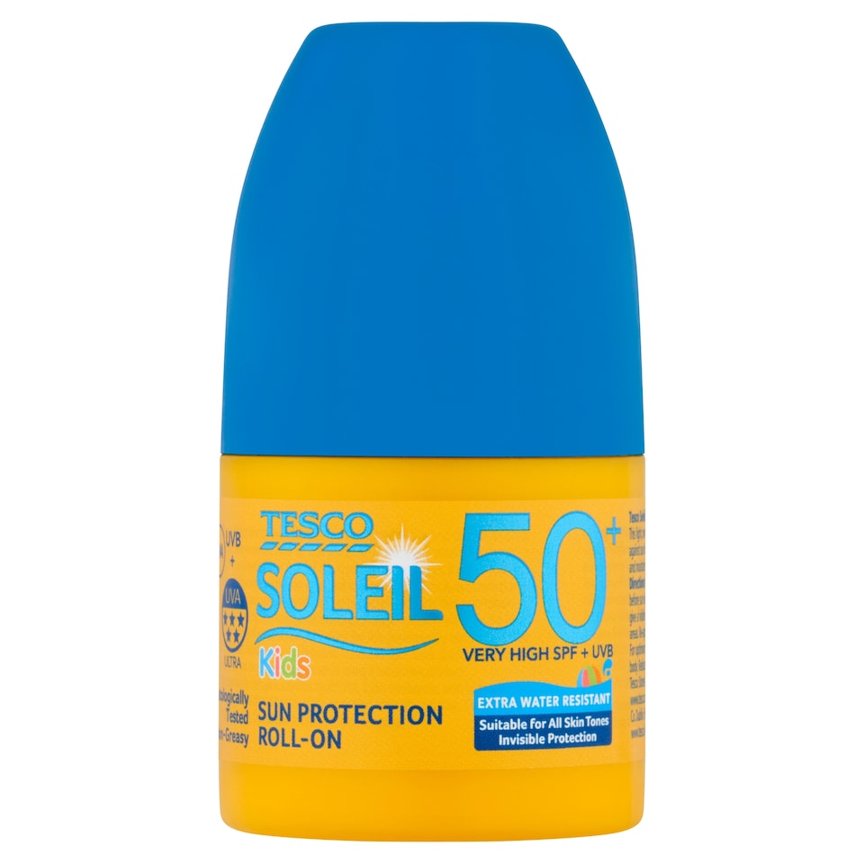 Tesco Soleil Kids Sun Protection Roll-On SPF50+ 50ml.