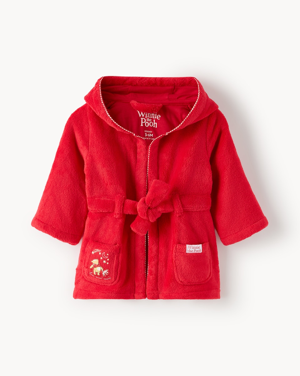image 1 of Disney Winnie the Pooh Christmas Dressing Gown and Pyjamas Set in Red