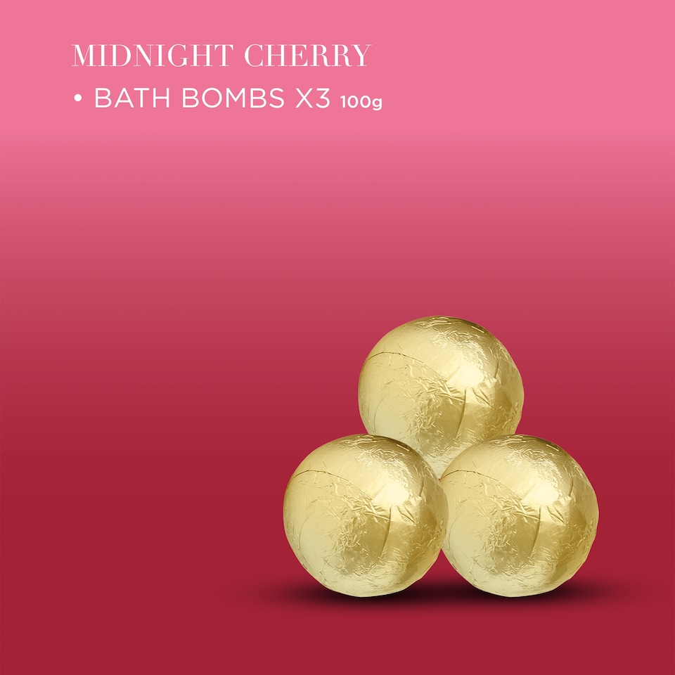 image 1 of Baylis & Harding Midnight Cherry Bath Bombs 3x100g