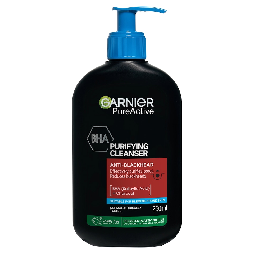 image 1 of Garnier Pure Active BHA + Charcoal Purifying Cleanser 250ml