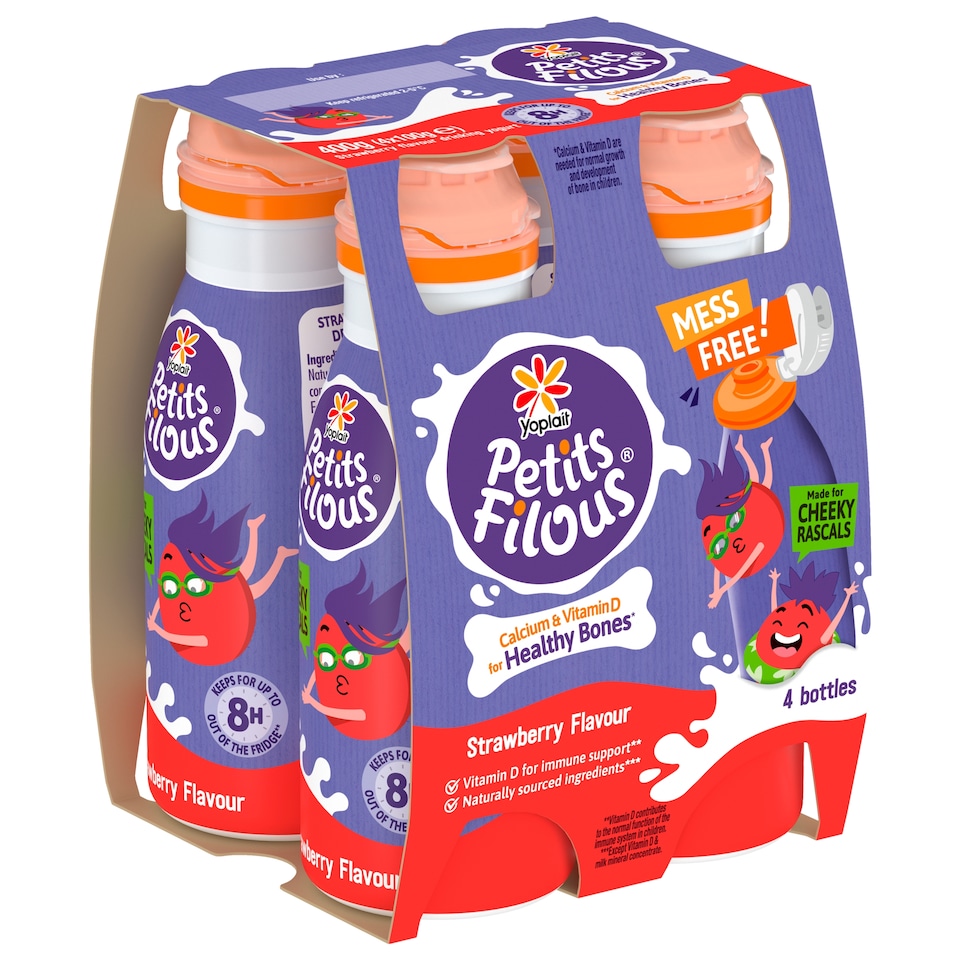 image 1 of Petits Filous Strawberry Drinking Yogurt 4 x 100g