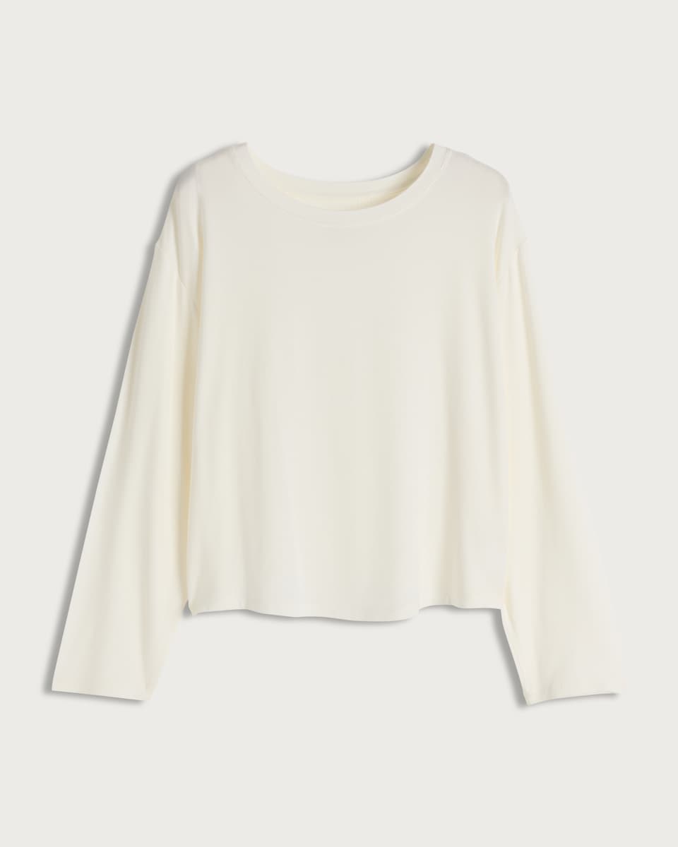 image 1 of F&F CoolEase™ Modal Rich Long Sleeved Pyjama Top in Cream
