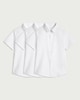 image 4 of F&F School Boys 3-Pack Slim Fit Short Sleeved Shirts in White
