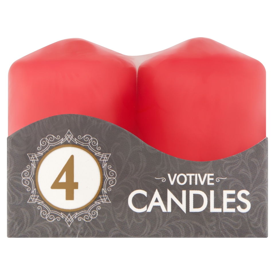 Votive Candles Red 4 ks