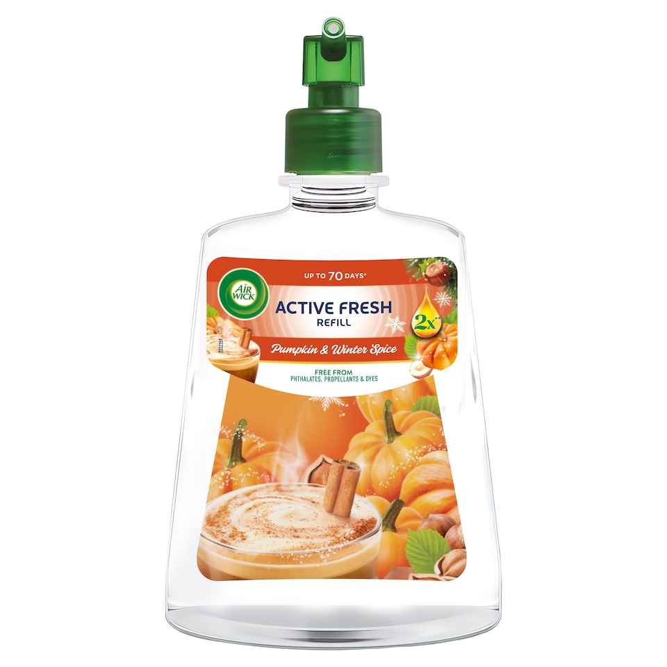 Air Wick Active Fresh Water-Based Refill for Automatic Diffuser Pumpkin and Autumn Spices 228ml