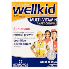 Vitabiotics Wellkid Multi-Vitamin Mixed Fruit Flavoured Chewable Tablets 30s