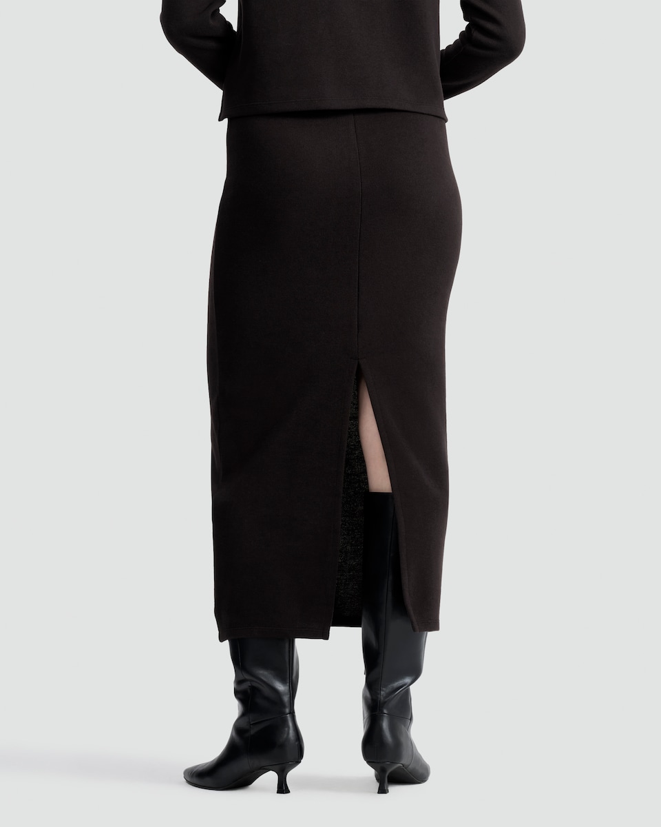image 1 of F&F Textured Midi Co-ord Pencil Skirt in Brown