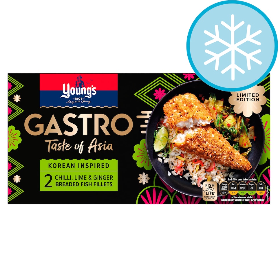 Young's Gastro Taste of Asia 2 Chili Lime & Ginger Fish Fillets 270g