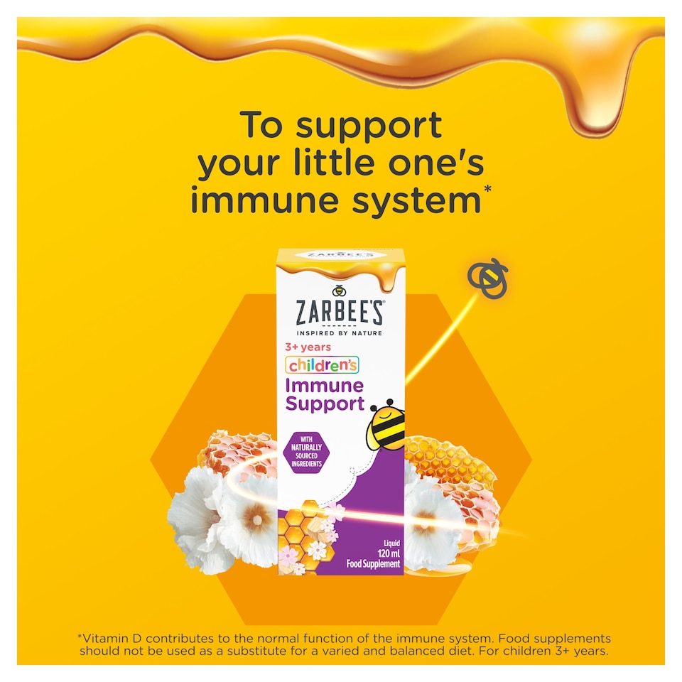 image 1 of Zarbee’s Children’s Immune Support for Kids Aged 3+ Berry 120ml