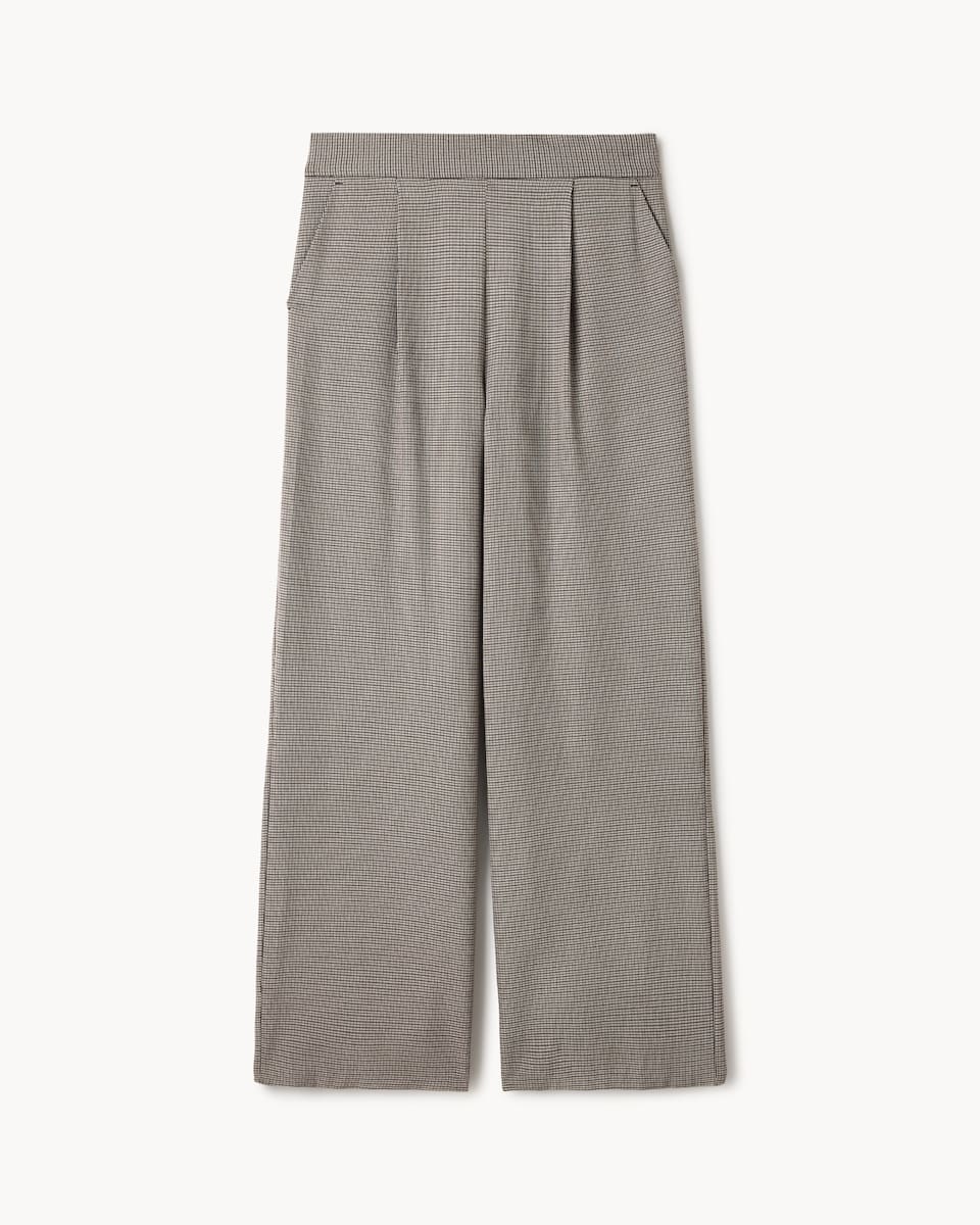 image 1 of F&F Checked Pleated Wide Leg Co-ord Trousers in Multi Brown