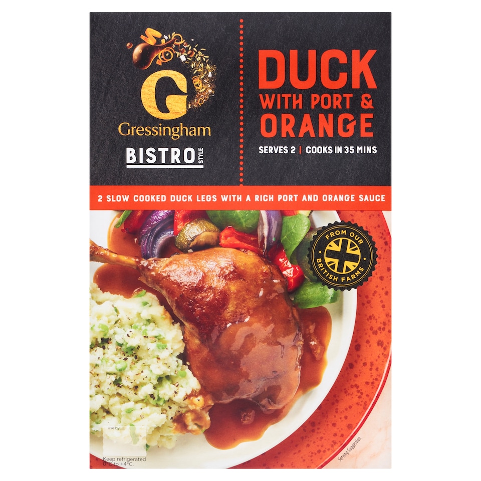 Gressingham Bistro Style Duck Legs with Port & Orange Sauce 530g