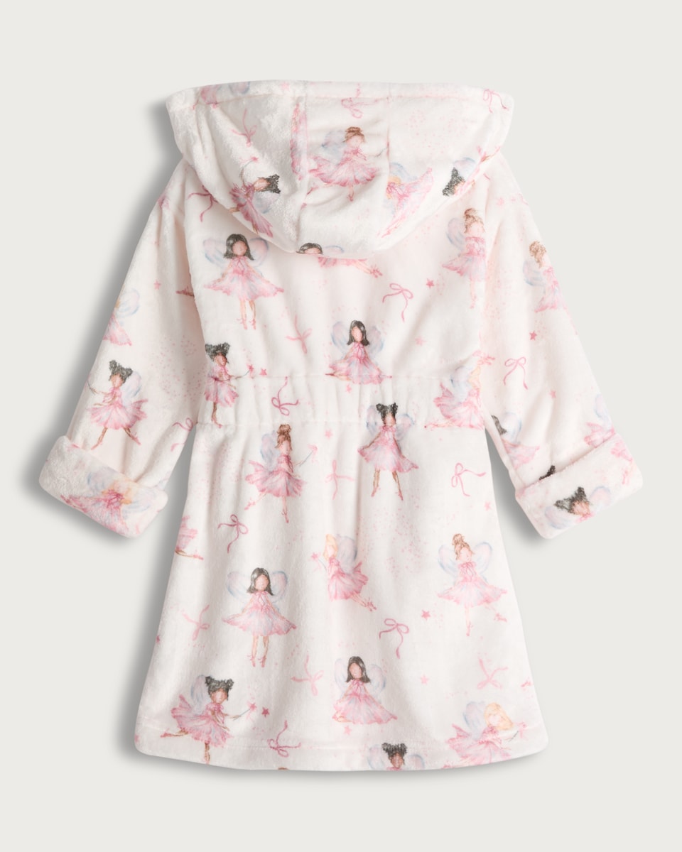 image 1 of F&F Girls Fleece Fairy Print Dressing Gown in Multi
