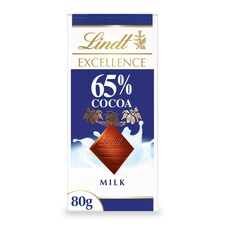 Lindt Excellence 65% Milk Chocolate Cocoa Bar 80G
