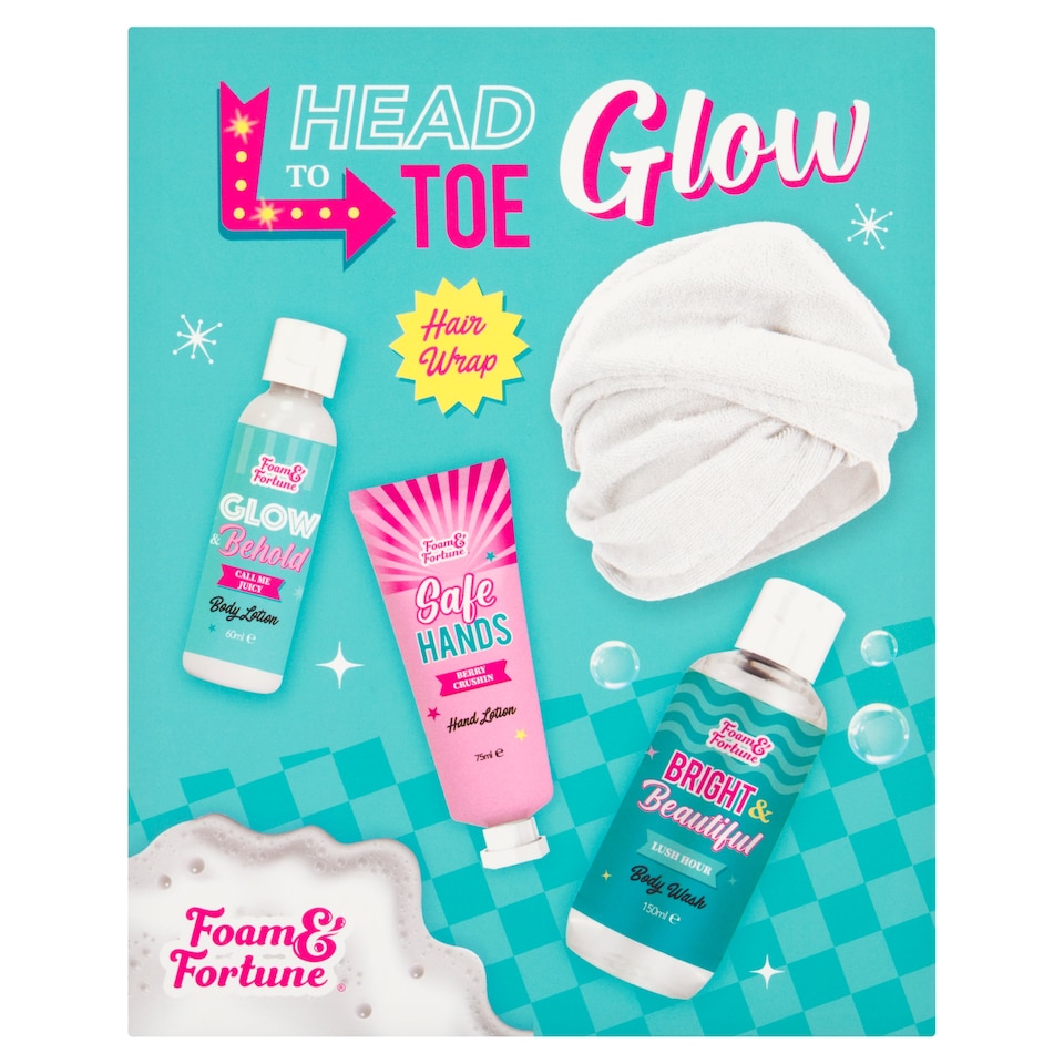 Foam & Fortune Head to toe Glow set