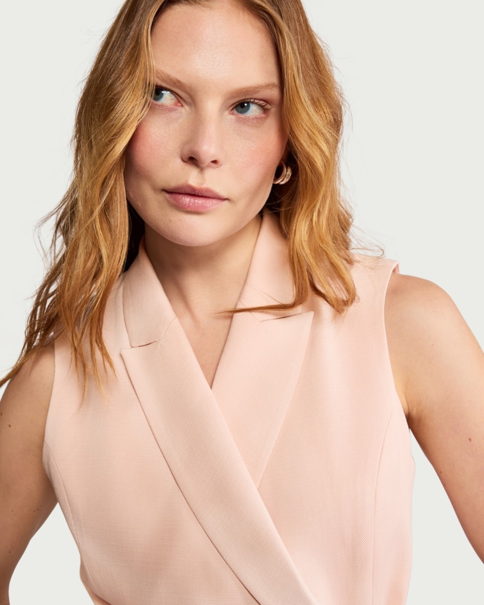 image 1 of F&F Lyocell Blend Belted Co-ord Waistcoat in Pink