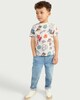 image 2 of Paw Patrol Pure Cotton Dino Print T-Shirt in Cream