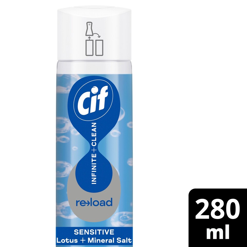 image 1 of Cif Infinite Clean All in One: Sensitive Lotus and Mineral Salts Reload 280ml