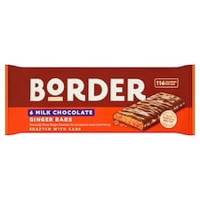 Border Milk Chocolate Ginger Biscuit Bars Multipack, 6x24g