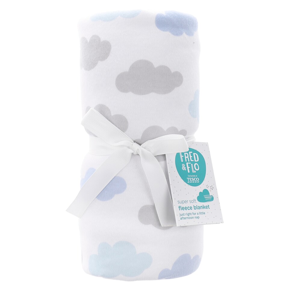 Fred & Flo Cloud Printed Fleece Blanket