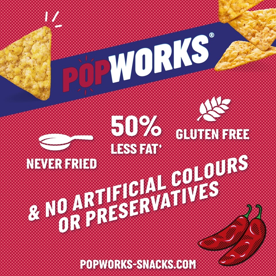image 1 of Popworks Sweet Chipotle Chilli Sharing Bag Popped Crisps 85g