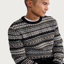 F&F Fair Isle Knitted Jumper in Black