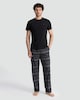 image 2 of F&F Pure Cotton Top and Fleece Patterned Pants Pyjamas in Black
