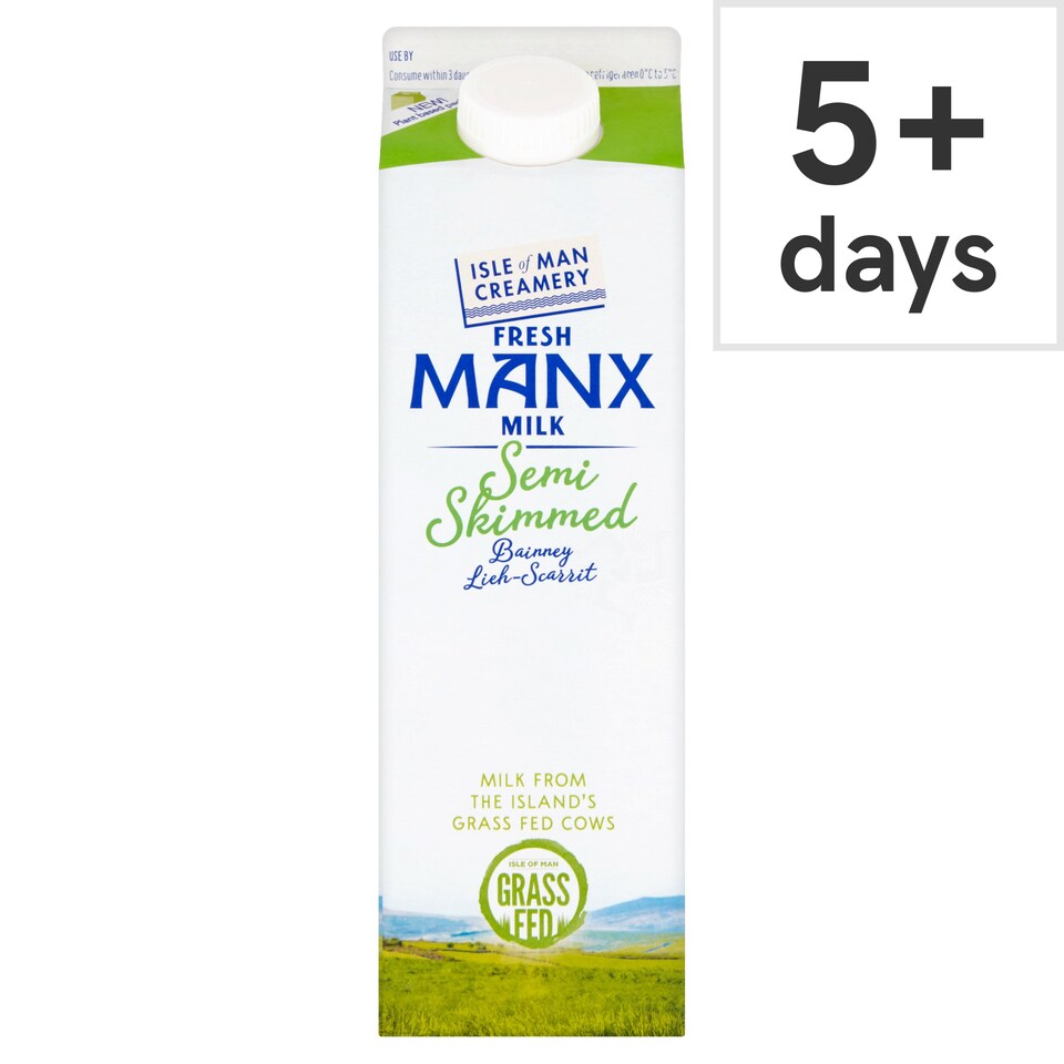 Isle Of Man Fresh Manx Milk Semi Skimmed 1 Litre