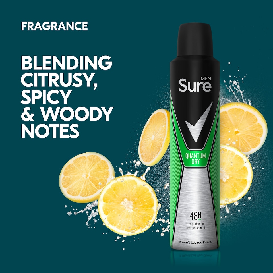 image 1 of Sure Men Quantum Dry Antiperspirant Deodorant 250Ml